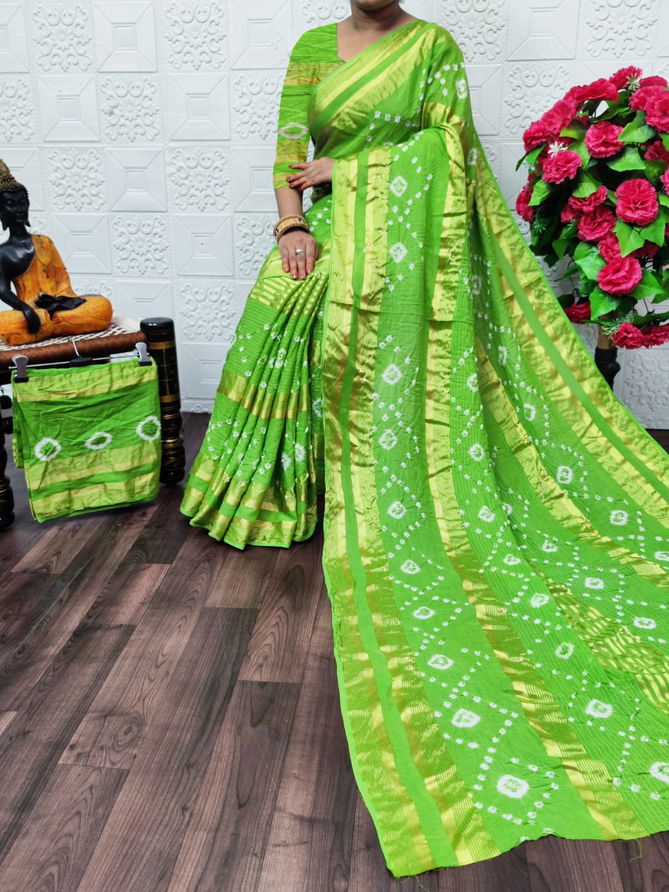 VIP Bandhej Printed Cotton Non Catalog Sarees